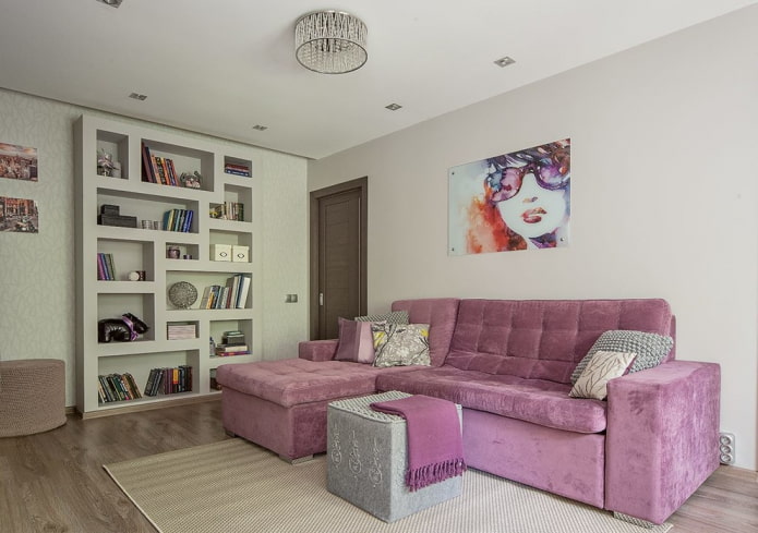 poef in the living room interior