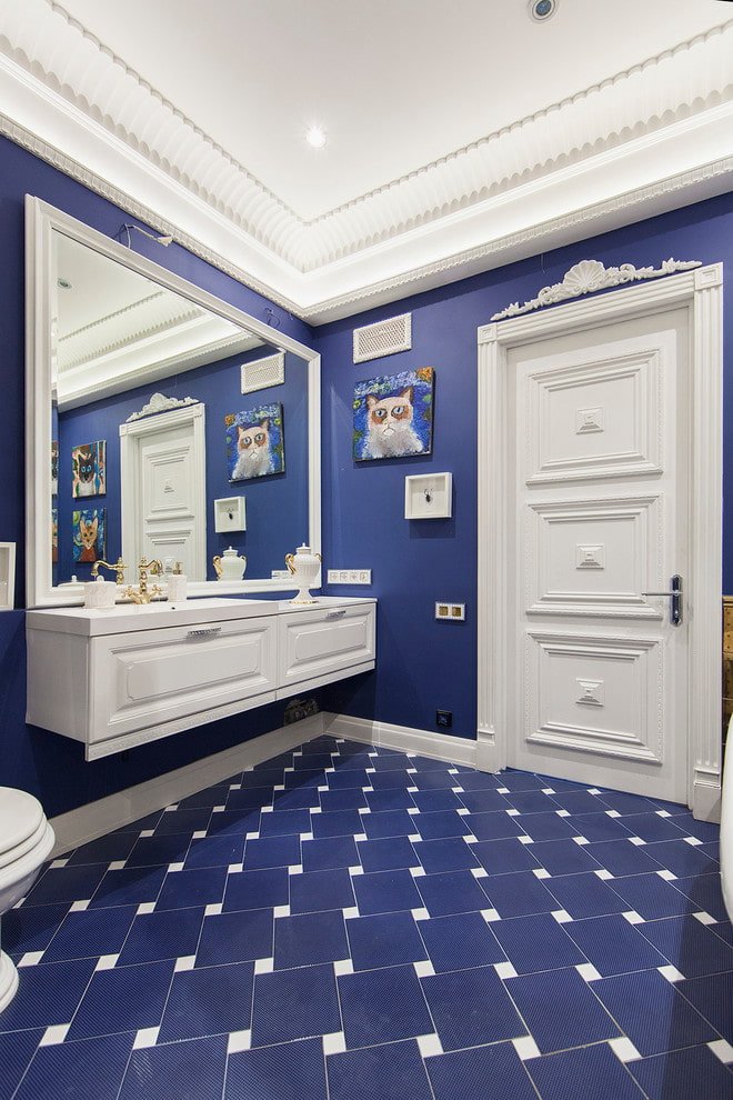 tegelindeling op de vloer in de badkamer