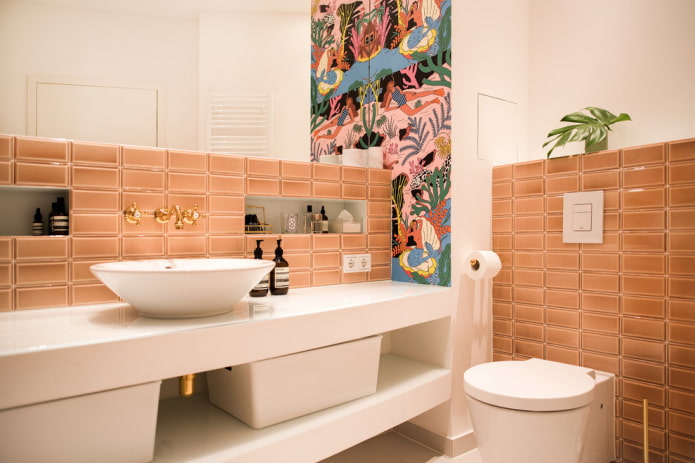 tegelindeling in het toiletinterieur