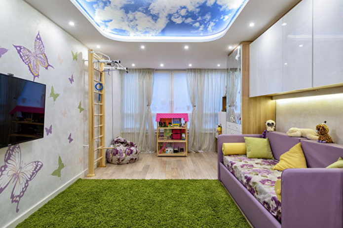 spanplafond in de kinderkamer 