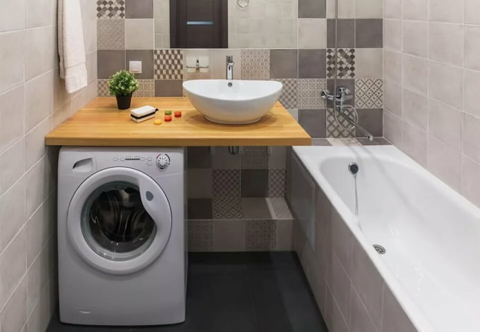 wasmachine onder de wastafel
