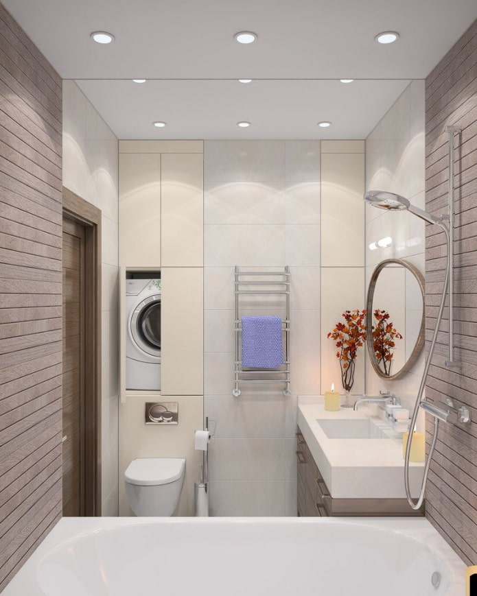 wasmachine in de badkamer