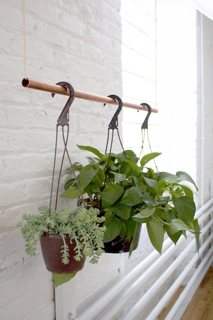 Bloempot op een stok