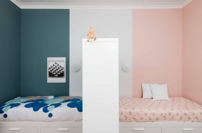 een kinderkamer indelen voor een jongen en een meisje
