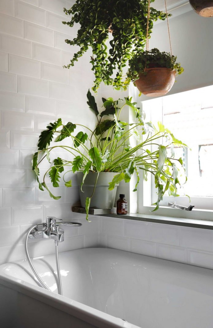 bloemen boven het bad