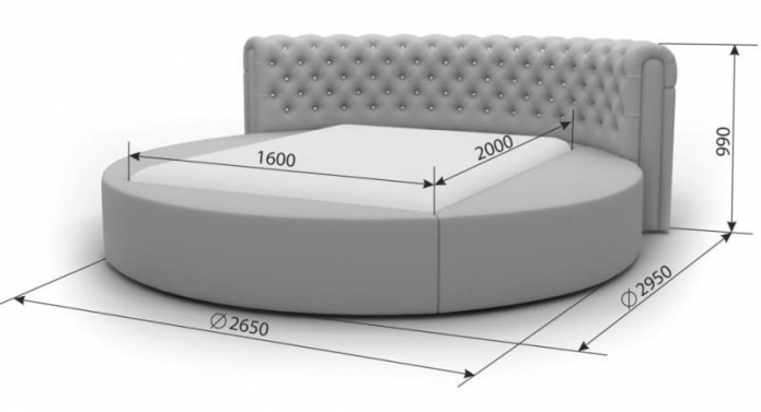 afmetingen van een rond bed