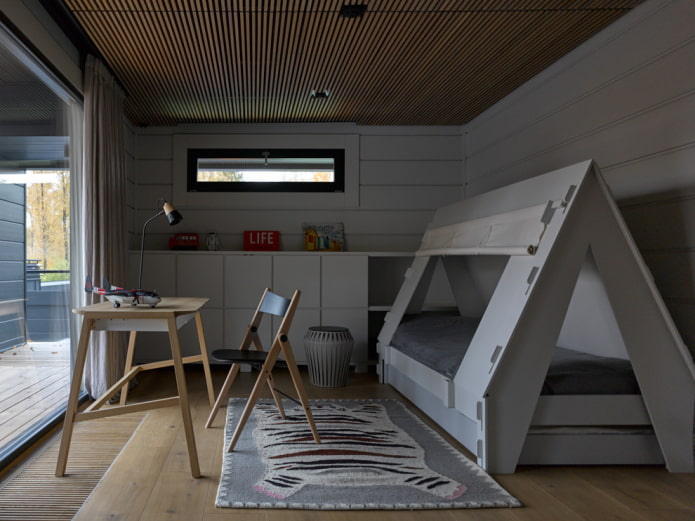 lamellenhangconstructie in Scandinavische stijl