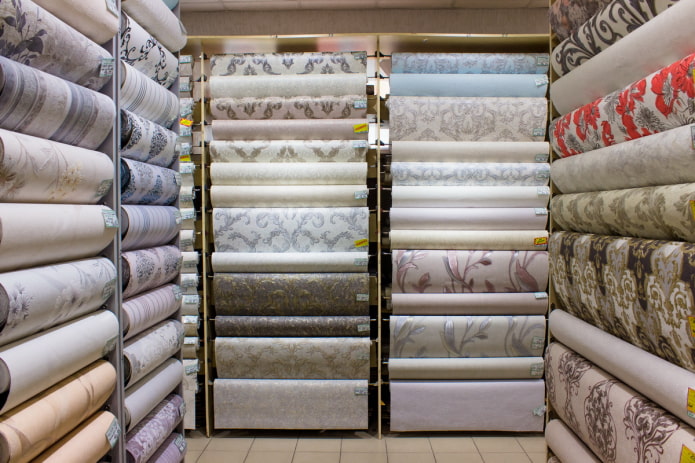 behang in de winkel