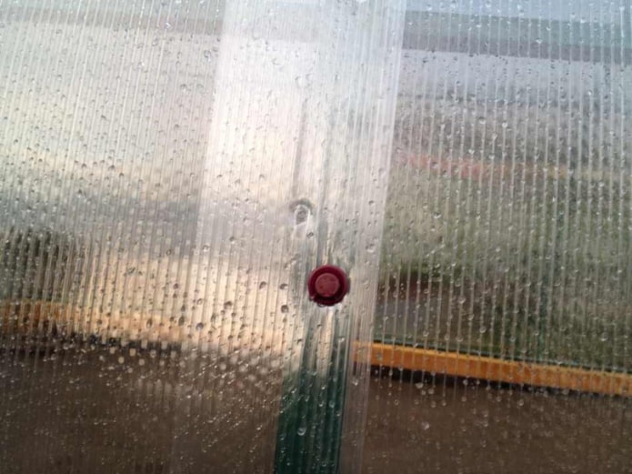 scheur in een polycarbonaat kas afdichten met tape