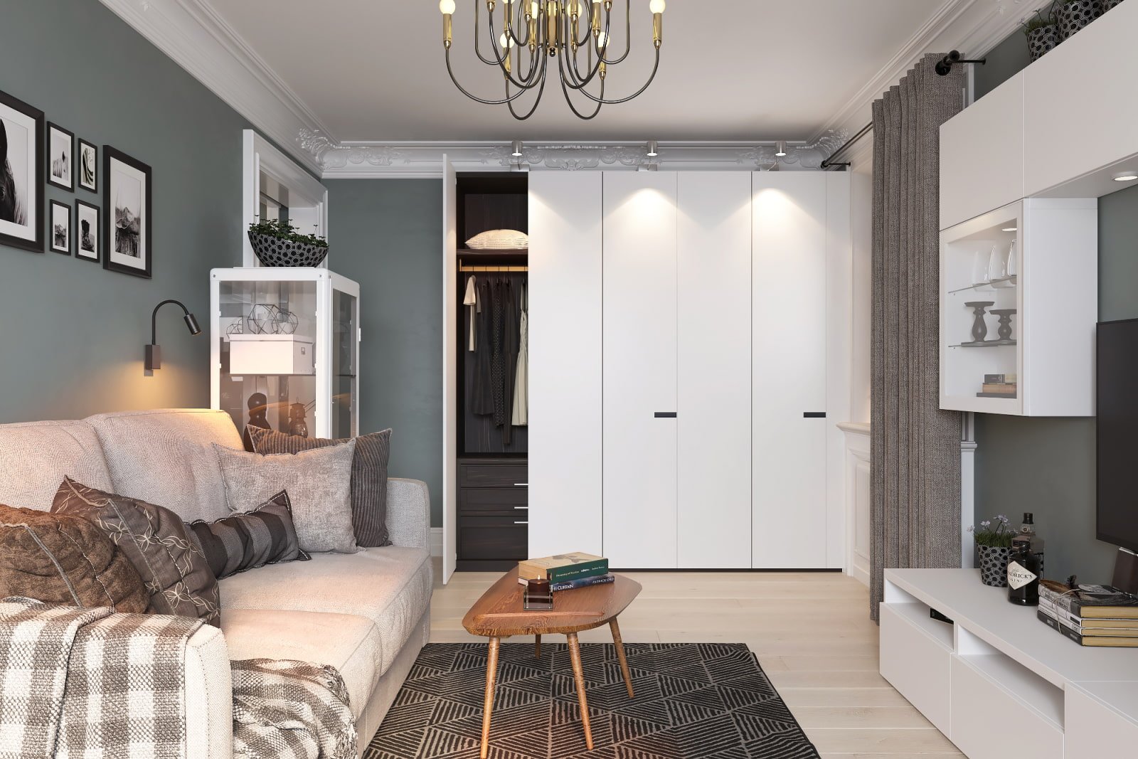 kledingkast in de woonkamer