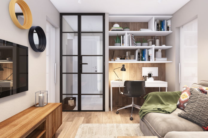 ontwerp en decoratie van een appartement in een Chroesjtsjovka
