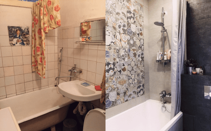 Foto's voor en na de renovatie