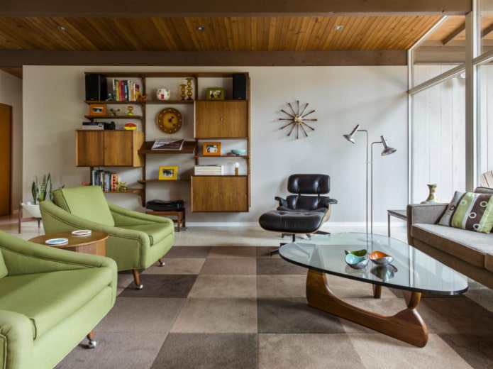 interieur in de stijl van de jaren 70