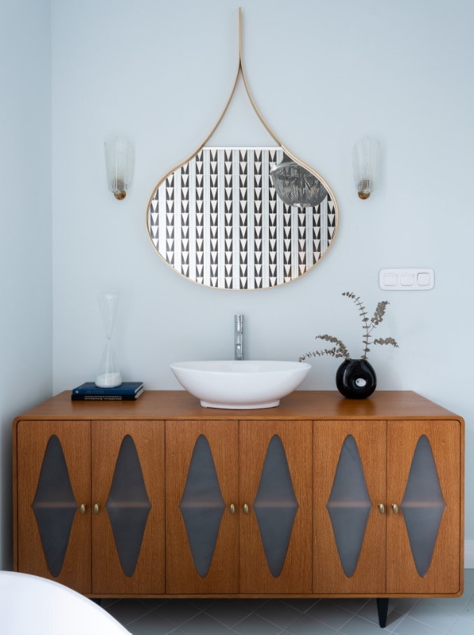 retro spiegel in het interieur