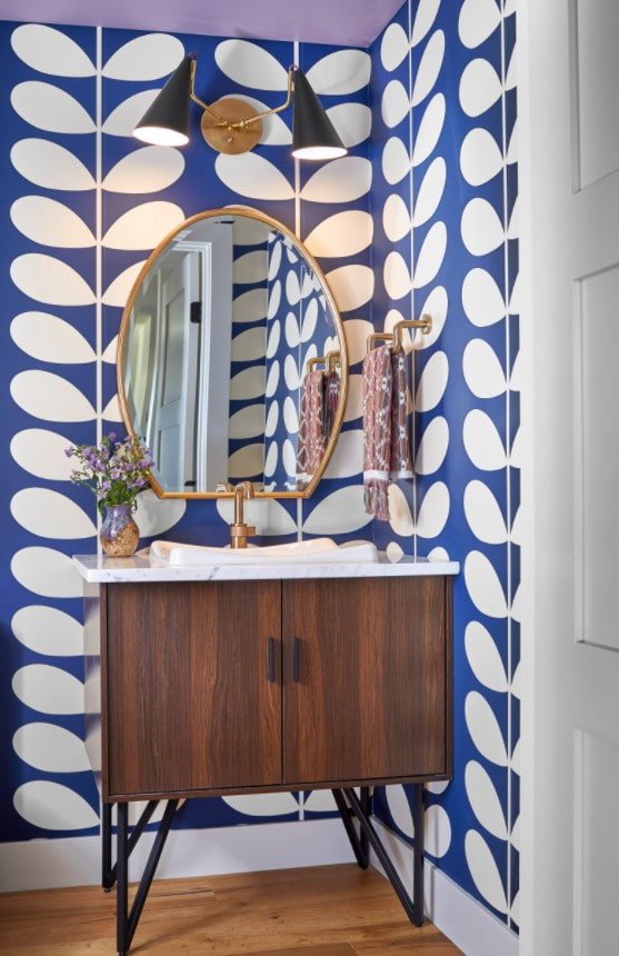 retro behang in het interieur