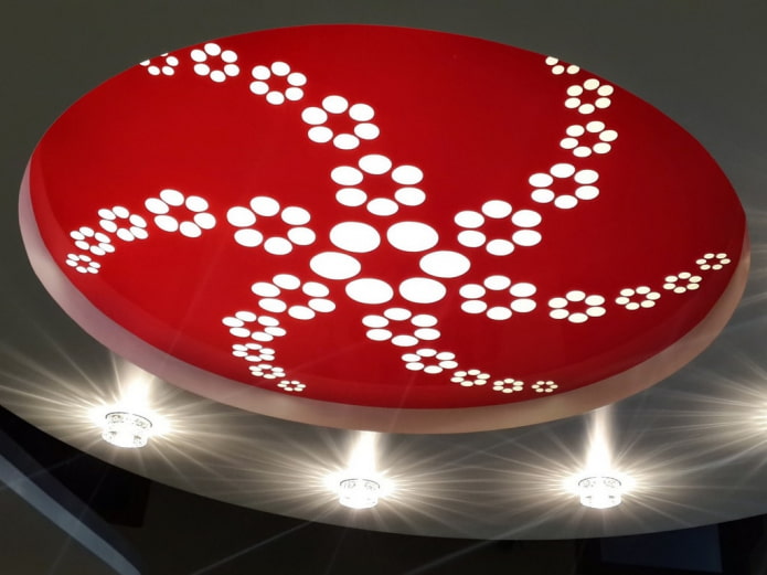 gesneden spanplafond rood