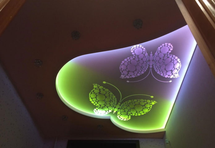 gesneden canvas met contourverlichting