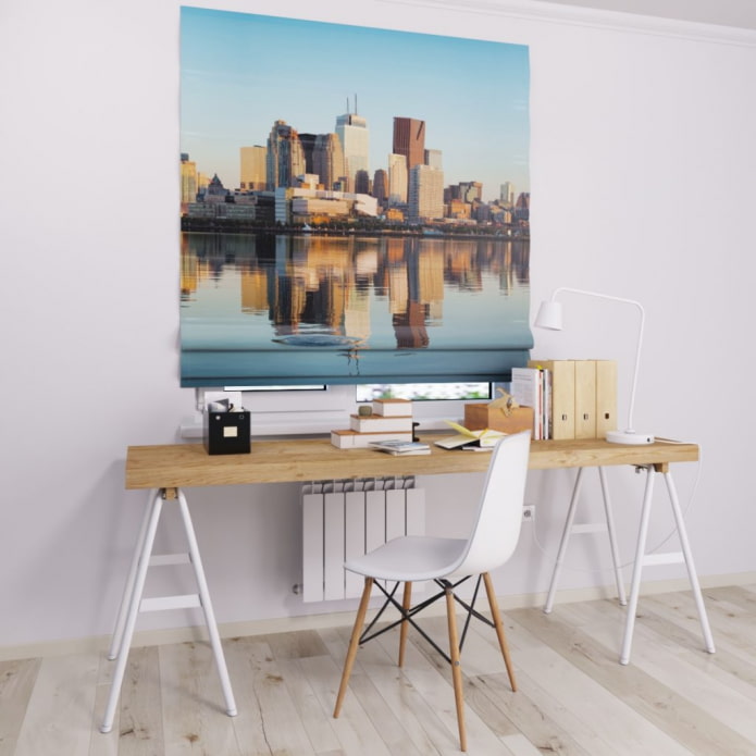 Romeinse fotogordijnen in het interieur