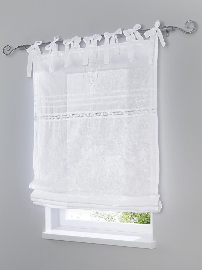 Romeins gordijn op strikken