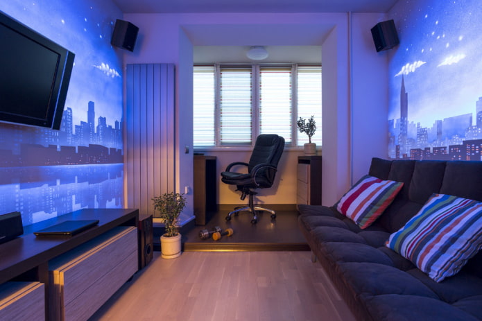 fluorescerende verf in het interieur