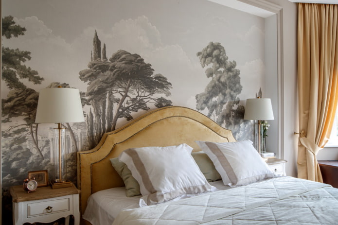 muurschildering in de slaapkamer