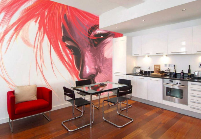 lichte muur in de keuken