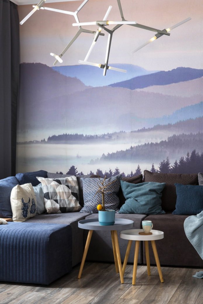 teken bergen op de muur