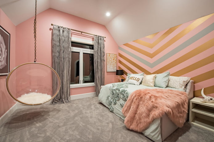 slaapkamerdecoratie in roze tinten