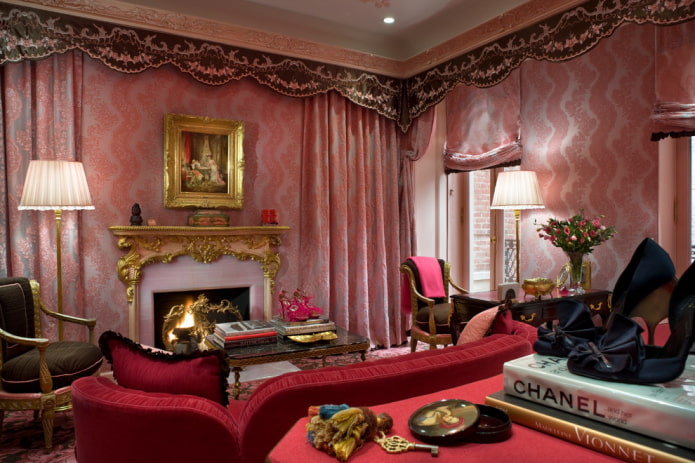 roze woonkamer