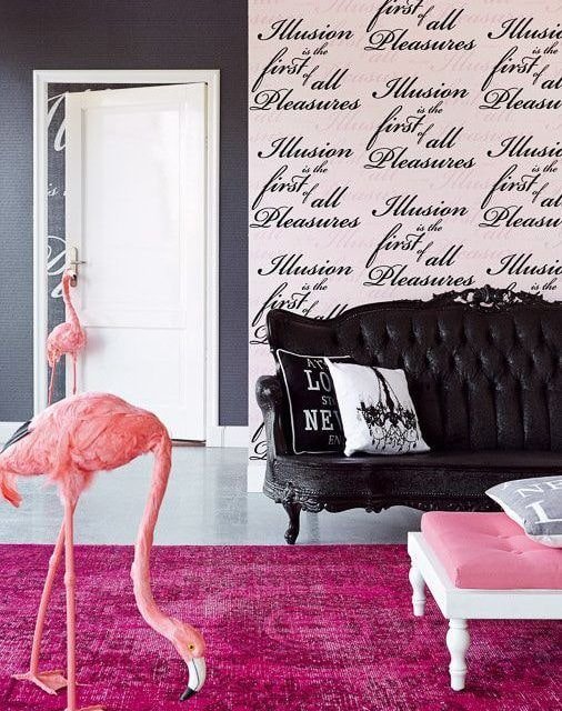 behang met inscripties