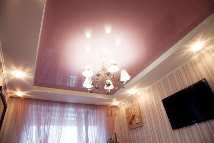 glanzende stretchstof roze
