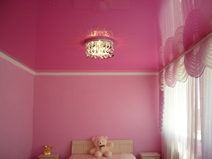 glanzende stretchstof roze