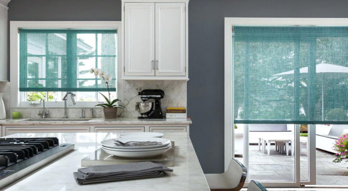 turquoise rolgordijn