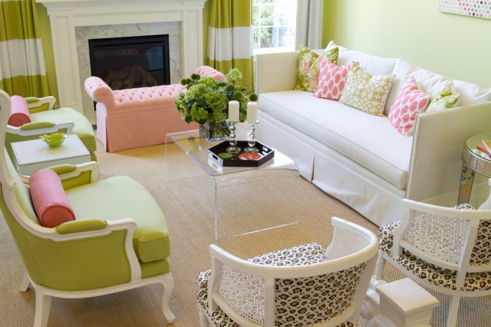 Groene en roze combinatie