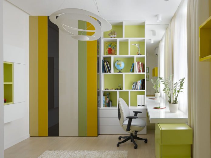 kinderkamer in een zachtgroene kleur