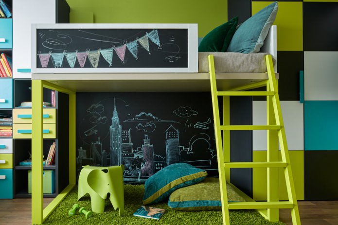 lichtgroen en turquoise in de kinderkamer