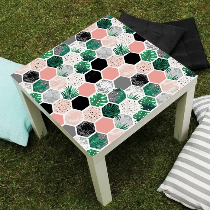 Sticker op tafel