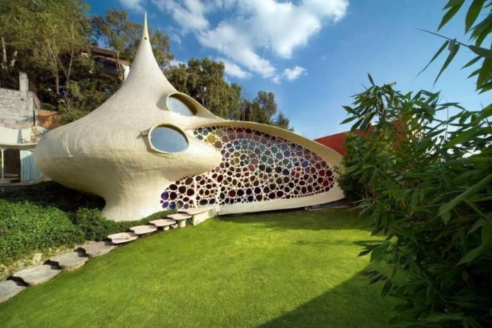 Nautilushuis in Mexico, uitzicht vanaf de buitenkant
