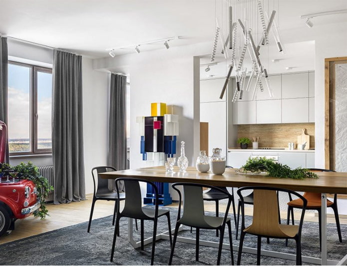Minimalistische keuken met eetkamer