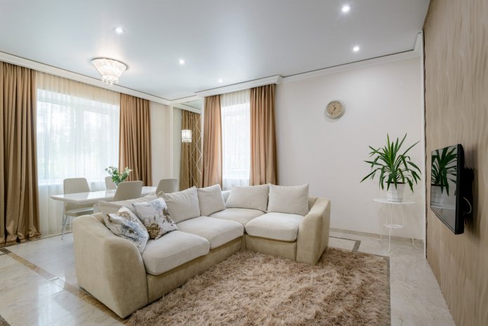 plafond met satijnen stof