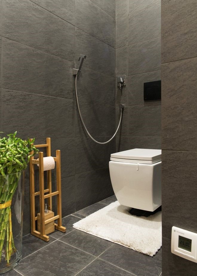 toilet interieur in grijstinten