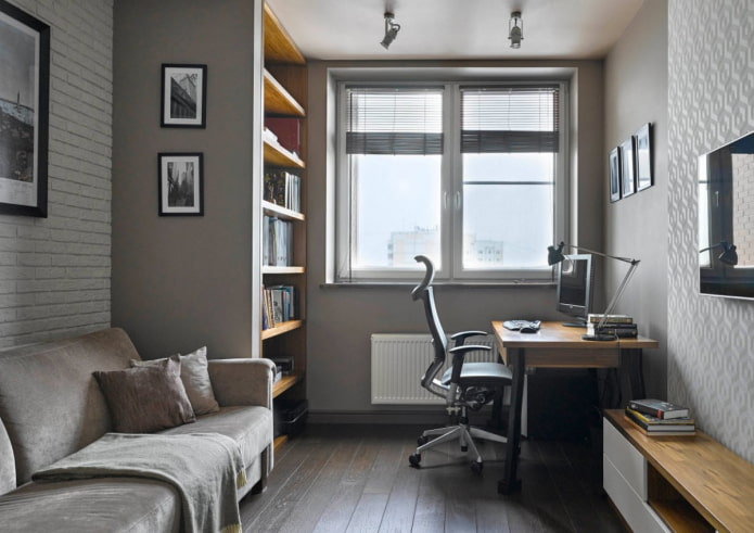 kantoorinterieur in grijstinten