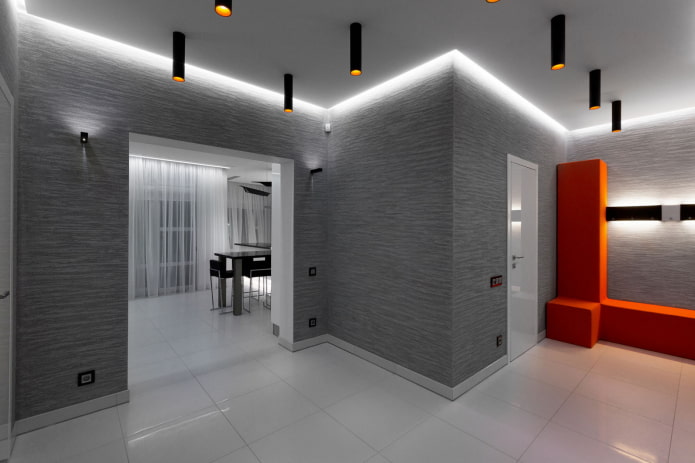 grijs interieur in hightech-stijl