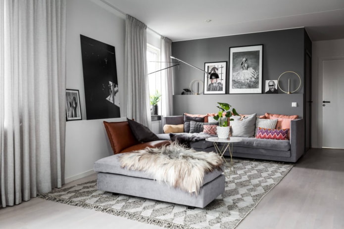 decoratie in het interieur in grijstinten