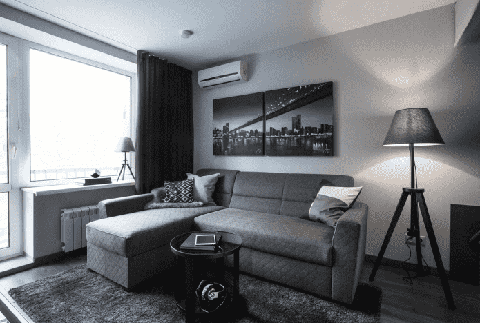 verlichting in het interieur in grijstinten