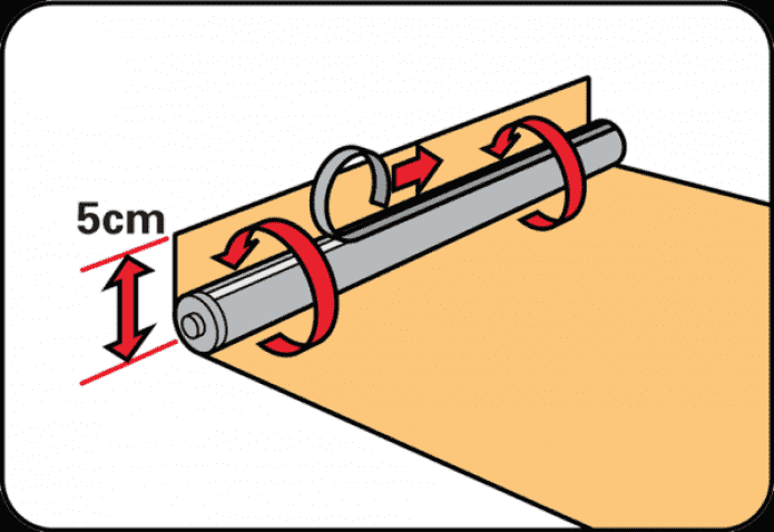 het rolgordijn in de breedte snijden