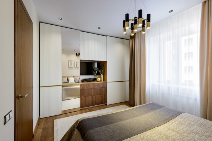 kledingkast met tv in het interieur van de slaapkamer