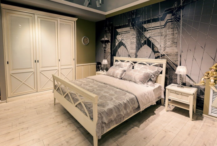 Kledingkast in het slaapkamerinterieur in Proven?aalse stijl