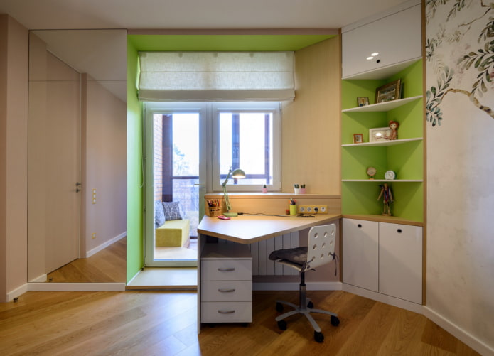 hoekkast in het interieur van de kinderkamer
