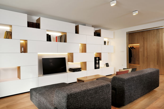 TV-kast in het interieur van de woonkamer